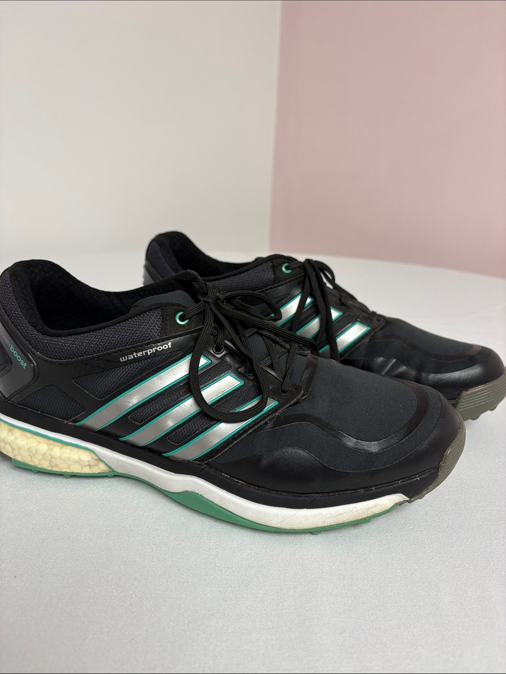 Adidas Adipower Sport Boost Waterproof Golf Shoes Women 8.5 Black Green